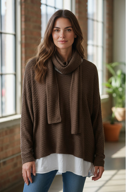 BR HONEYCOMB 2PC TOP W/SCARF