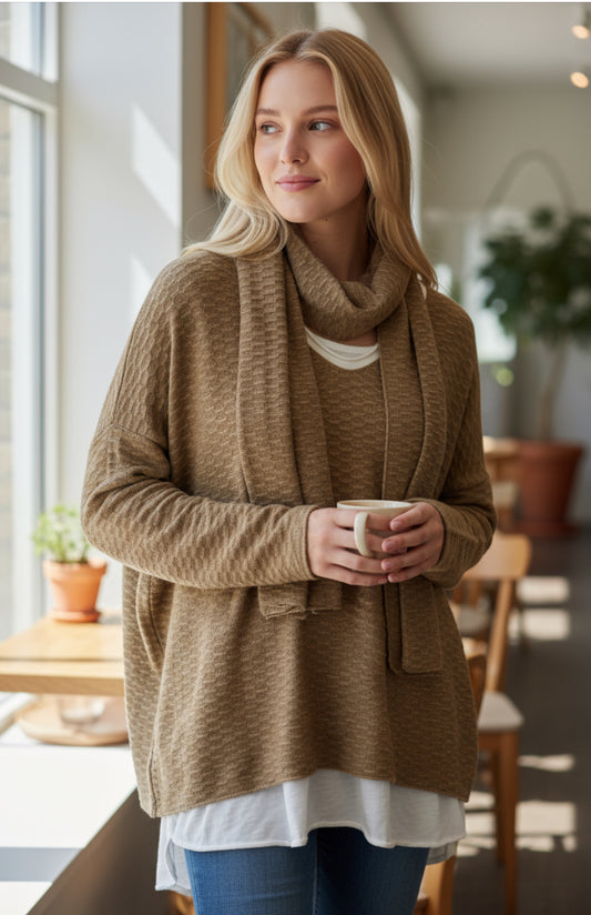 CA HONEYCOMB 2PC TOP W/SCARF