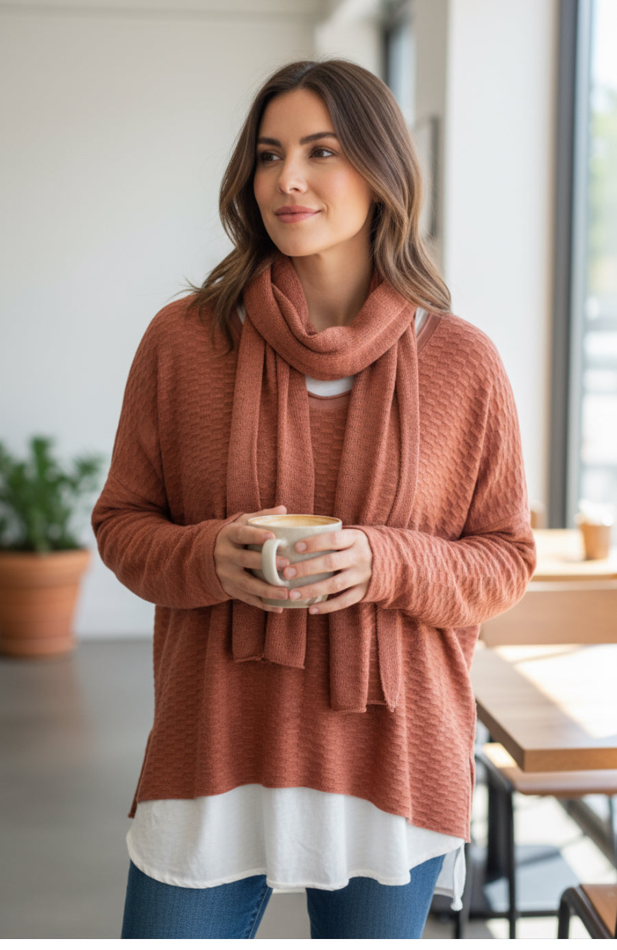 RU HONEYCOMB 2PC TOP W/SCARF