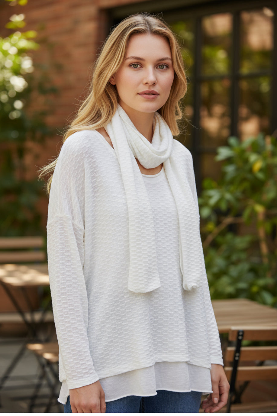 WH HONEYCOMB 2PC TOP W/SCARF