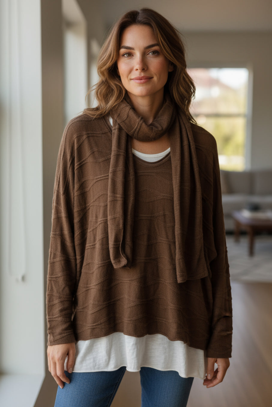 BR BRAIDED 2PC TOP W/SCARF