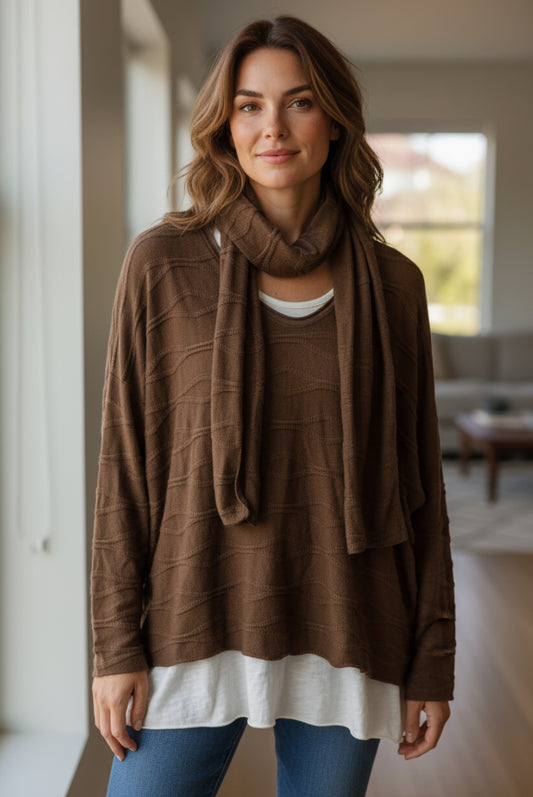 BR BRAIDED 2PC TOP W/SCARF