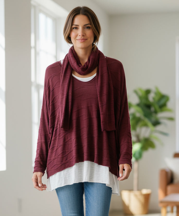 BU BRAIDED 2PC TOP W/SCARF