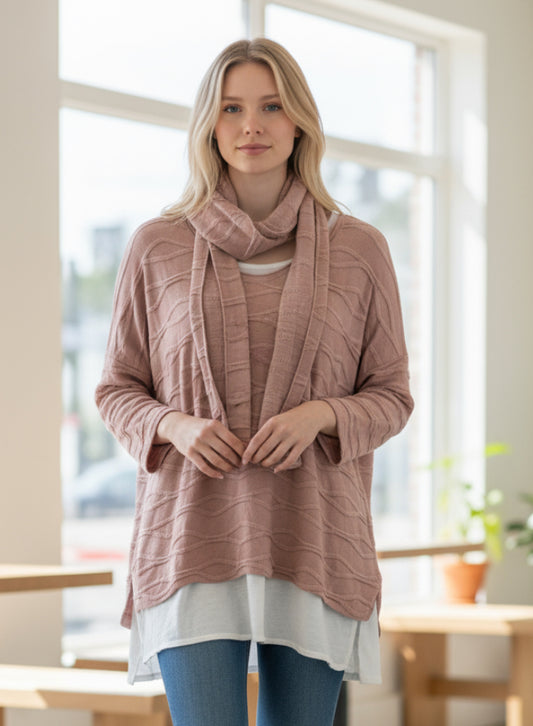 PK BRAIDED 2PC TOP W/SCARF