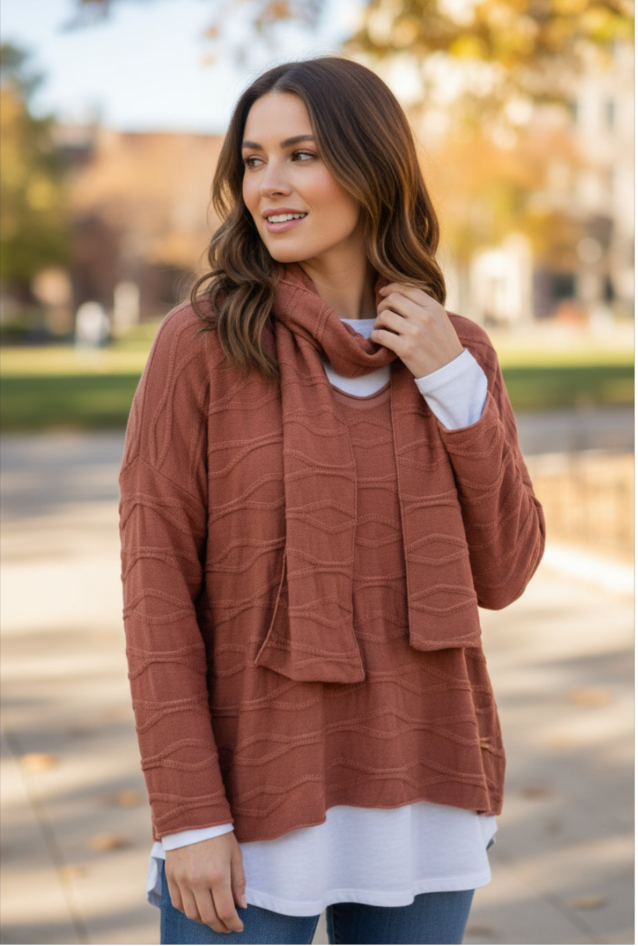 RU BRAIDED 2PC TOP W/SCARF