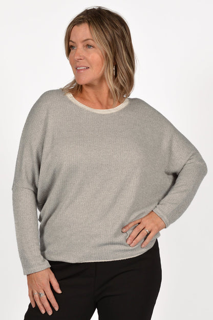 LGY GLITTER STRIPE KNIT TOP