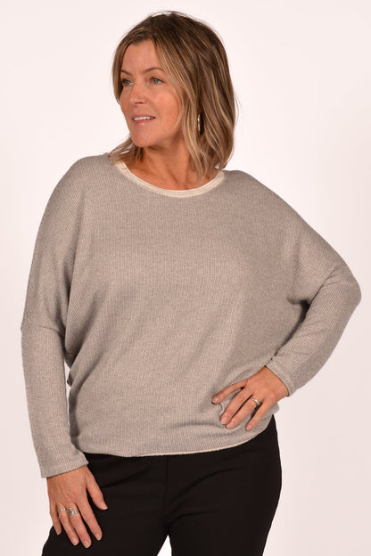 LGY GLITTER STRIPE KNIT TOP