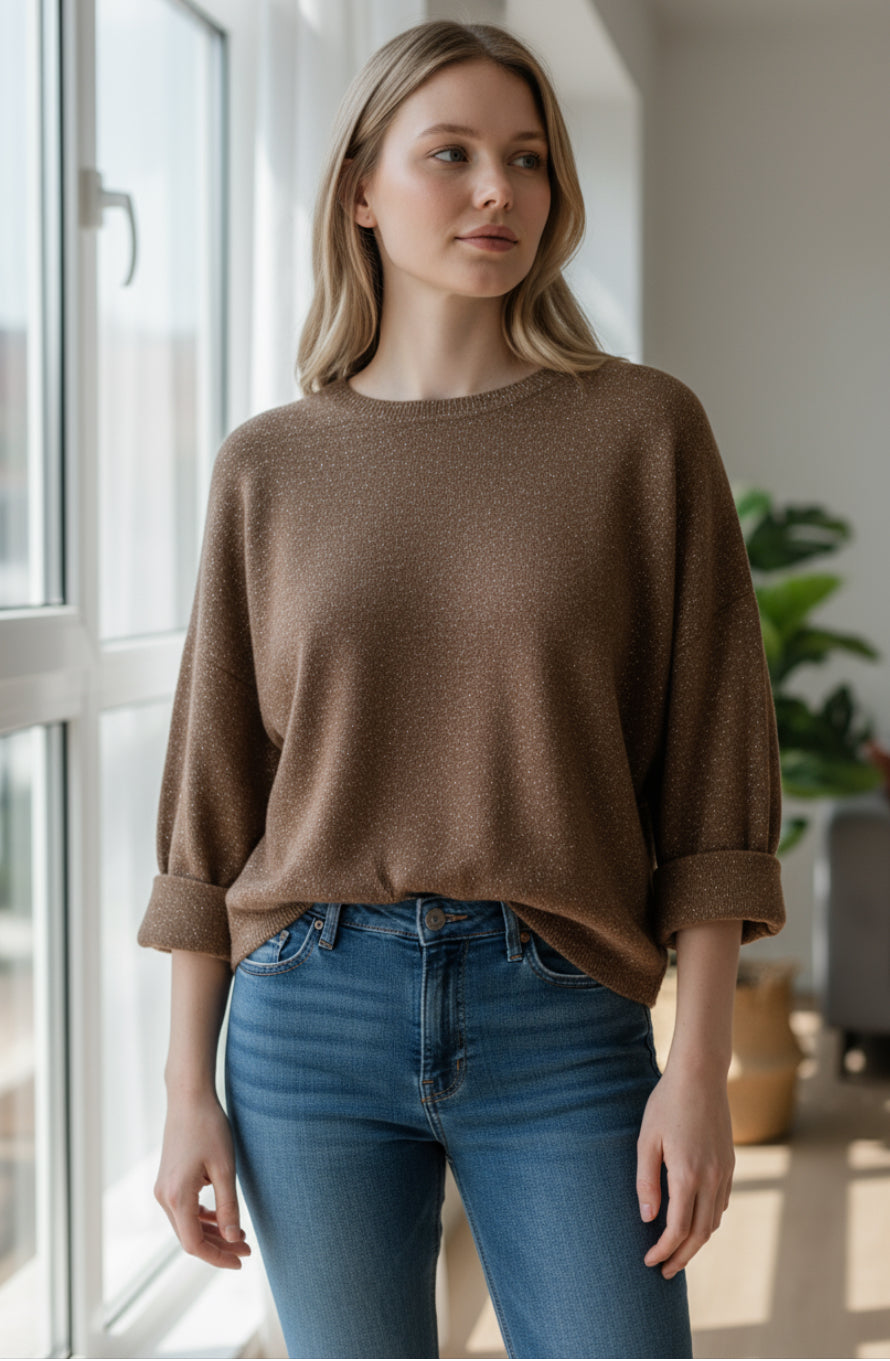 BR SPARKLE TEXTURED TOP