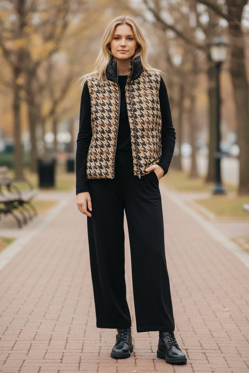 REVERSIBLE HOUNDSTOOTH VEST