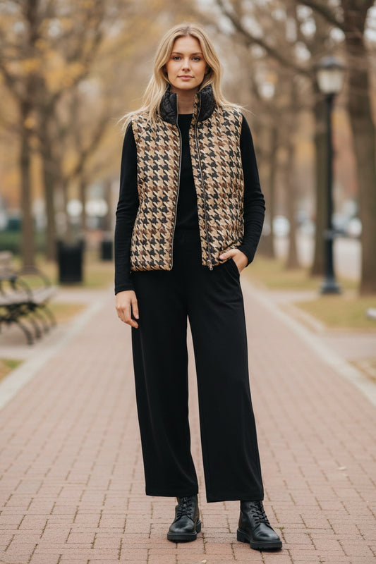 REVERSIBLE HOUNDSTOOTH VEST