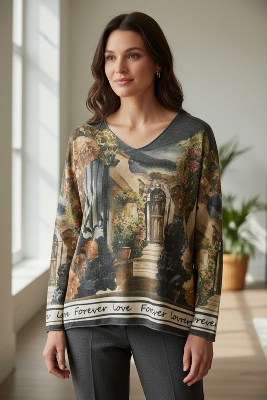 GR GARDEN PRINT TOP
