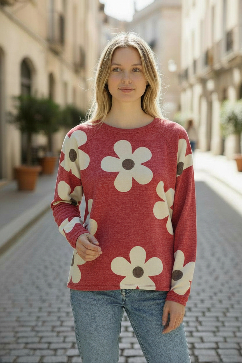 RD DAISY PRINT TOP