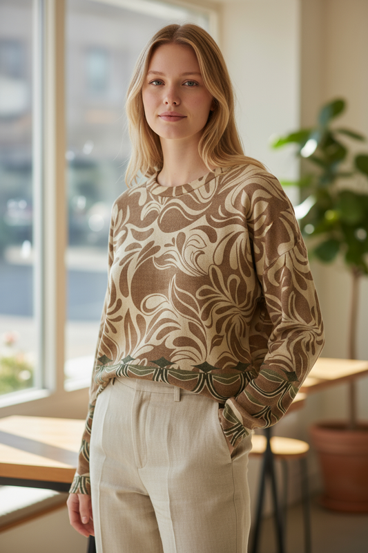 CA FILIGREE PRINT TOP