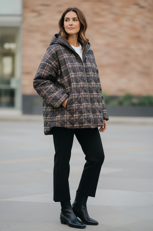 REVERSIBLE BK PLAID COAT