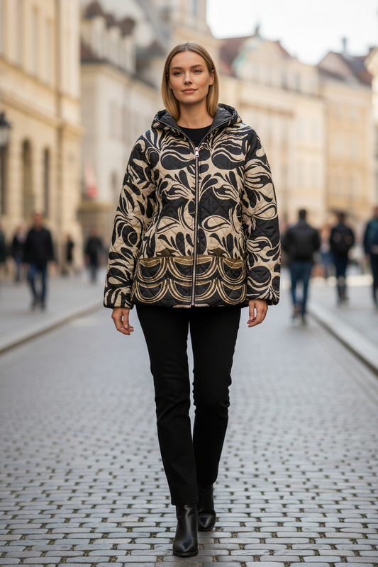 REVERSIBLE BK FILIGREE COAT