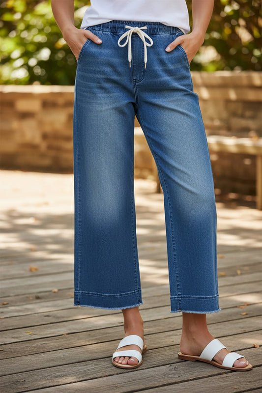Fray Edge Wide Leg Jeans