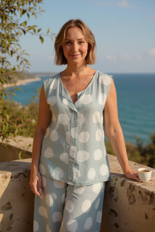 Polka Dot Sleeveless Top