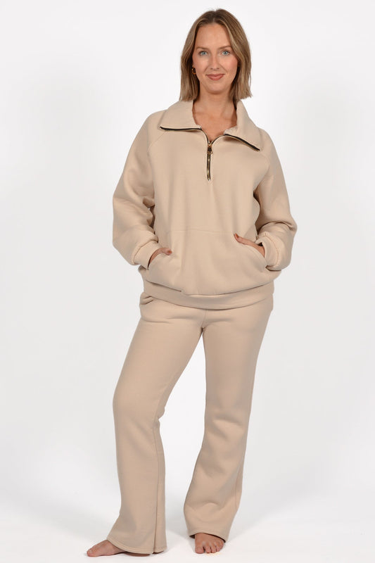 BE HALF ZIP SWEATSHIRT