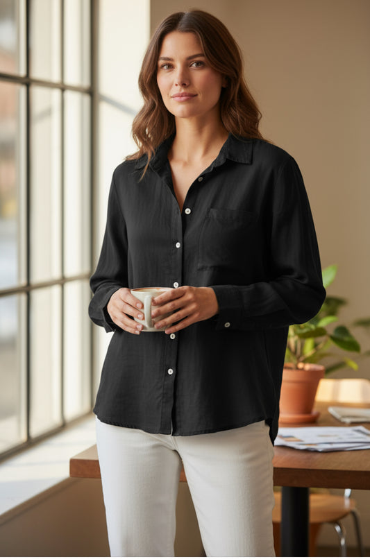 BK BUTTON DOWN TENCEL SHIRT