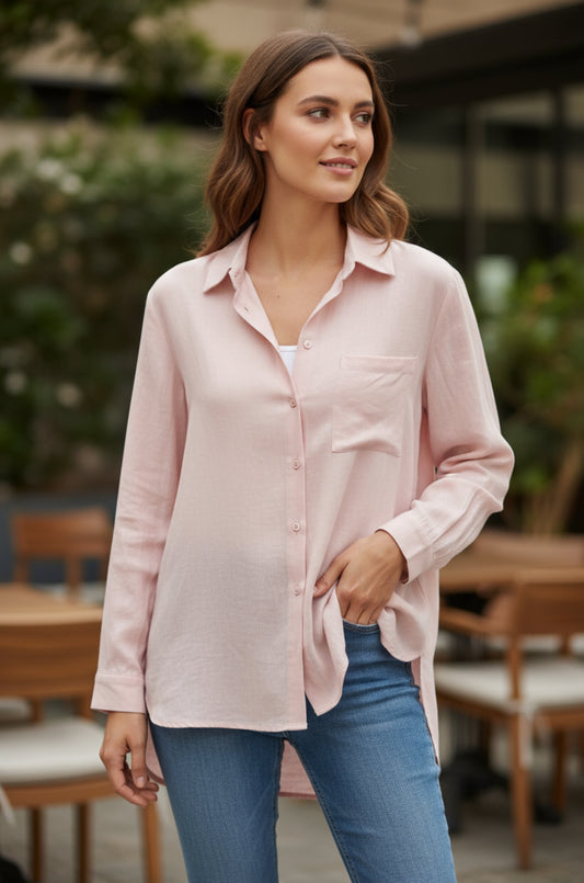 PK BUTTON DOWN TENCEL SHIRT