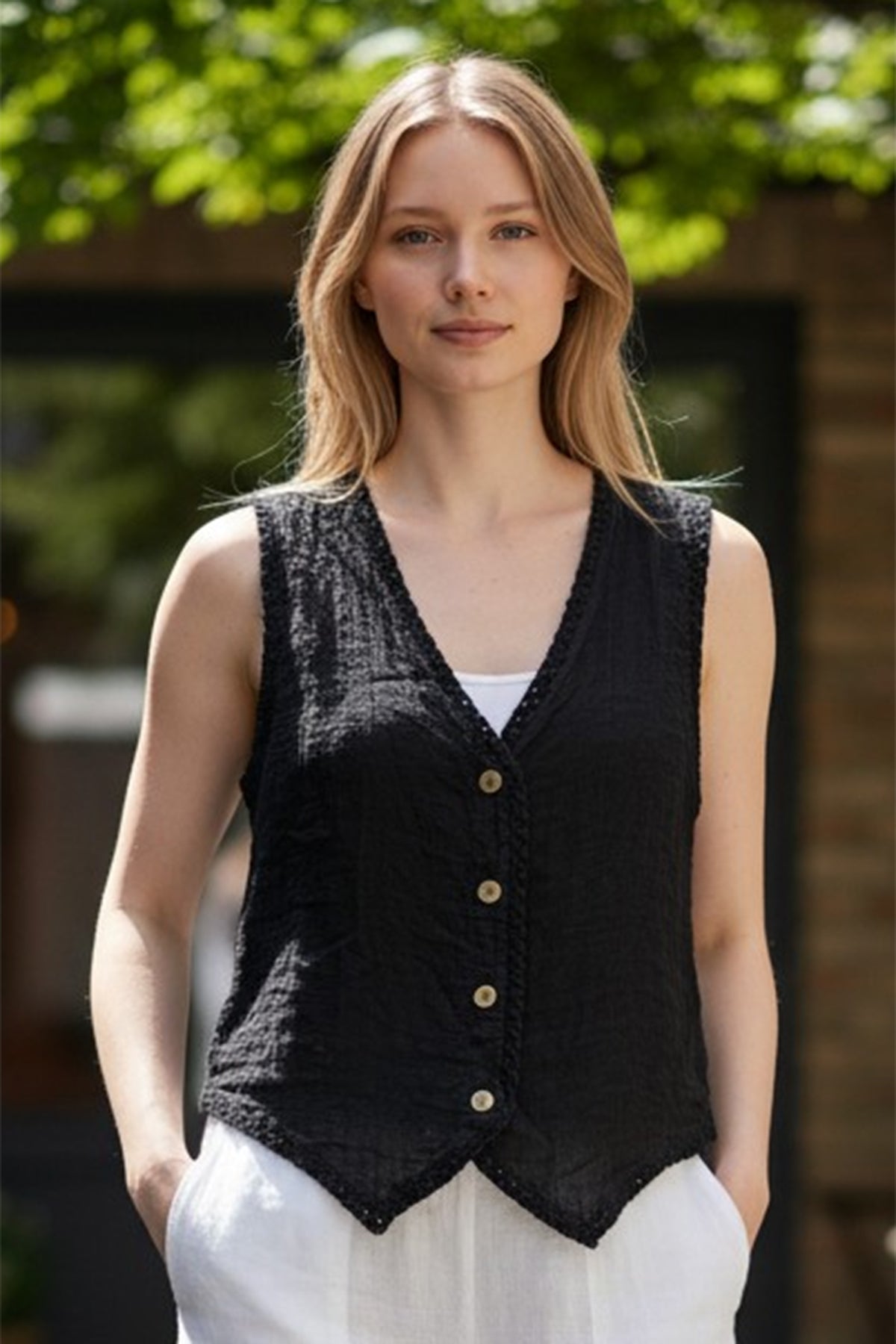 Holey Crochet Back Vest