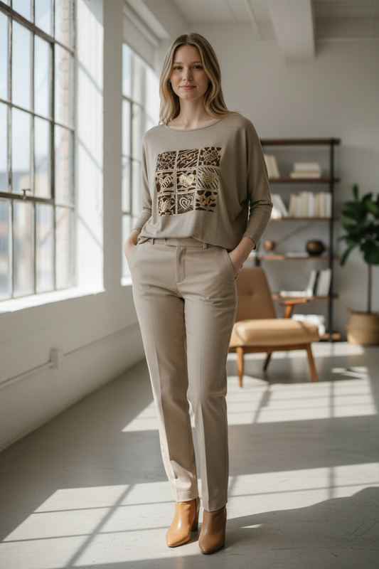 BE HEART LEOPARD PRINT TOP