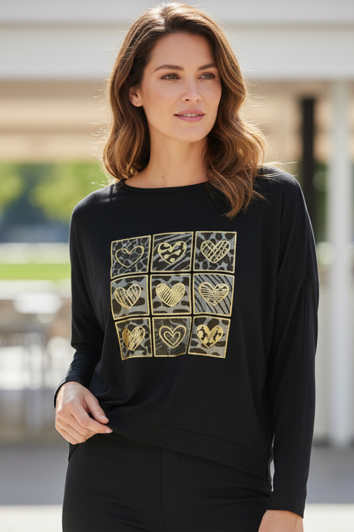 BK HEART LEOPARD PRINT TOP