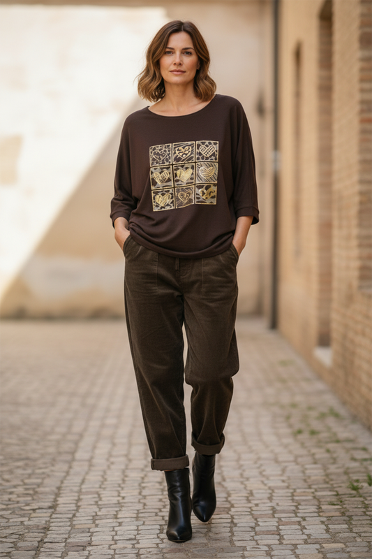 BR HEART LEOPARD PRINT TOP