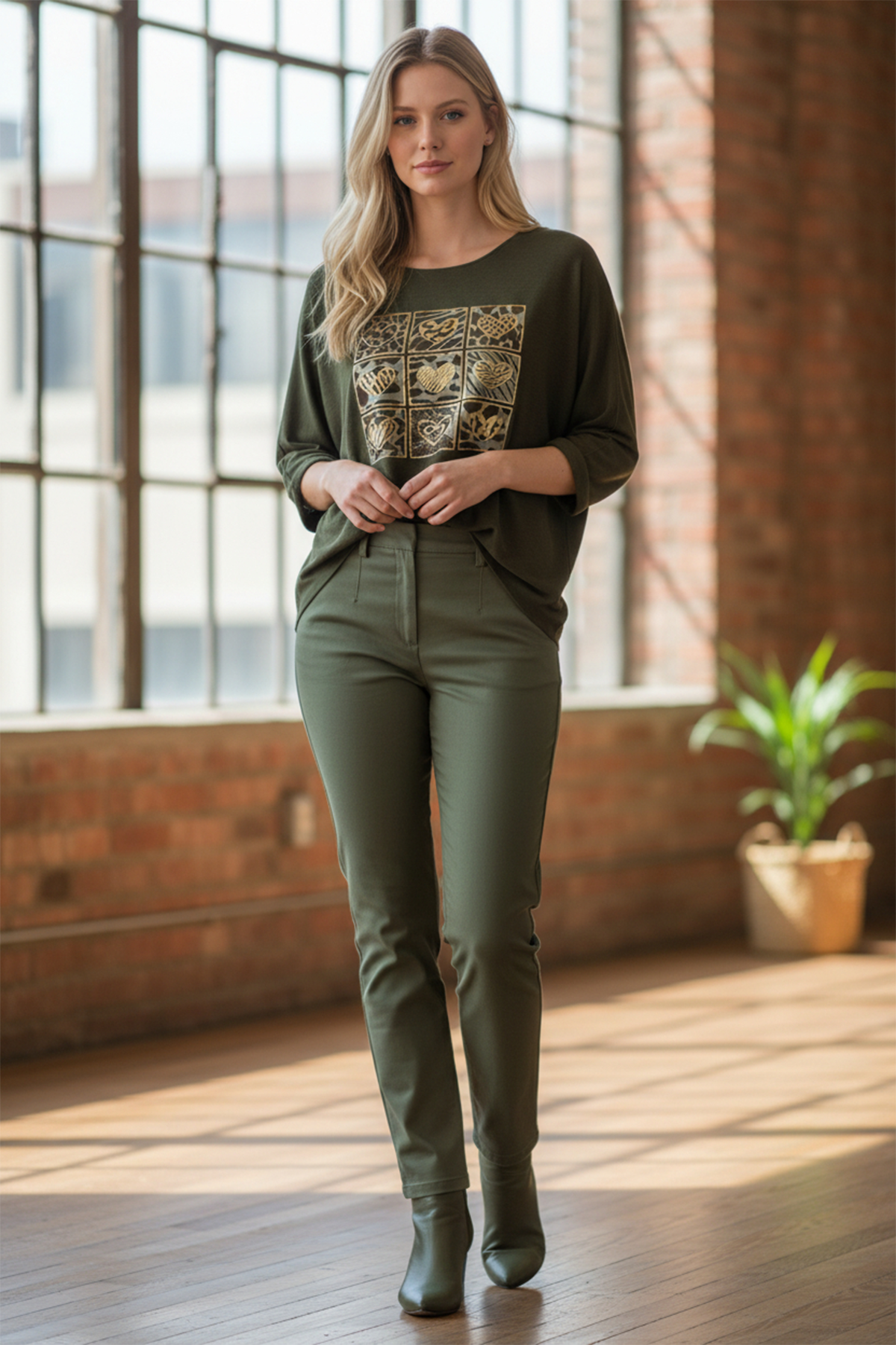 GR HEART LEOPARD PRINT TOP