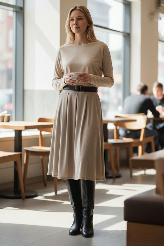 BE CORDUROY SKIRT W/BELT