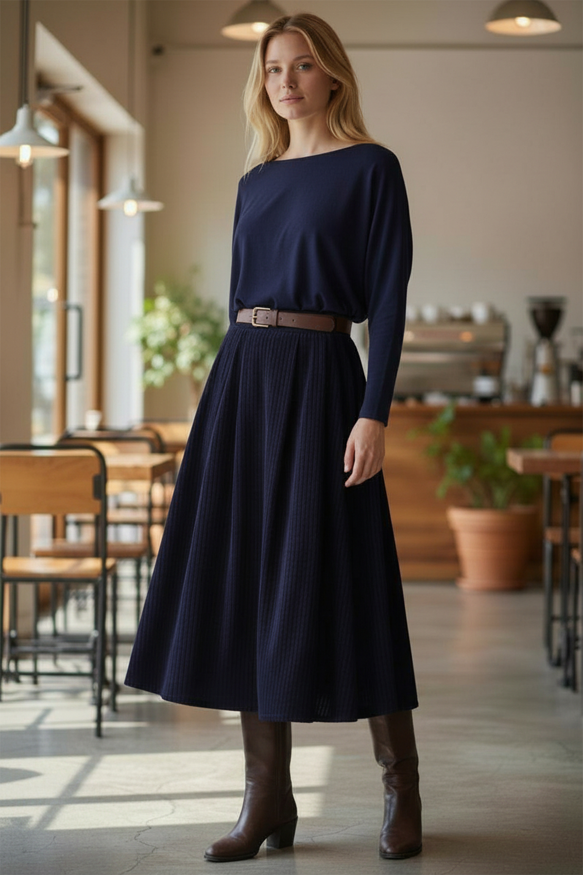 NA CORDUROY SKIRT W/BELT