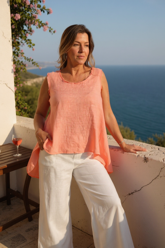 Fray Edge Linen Tank