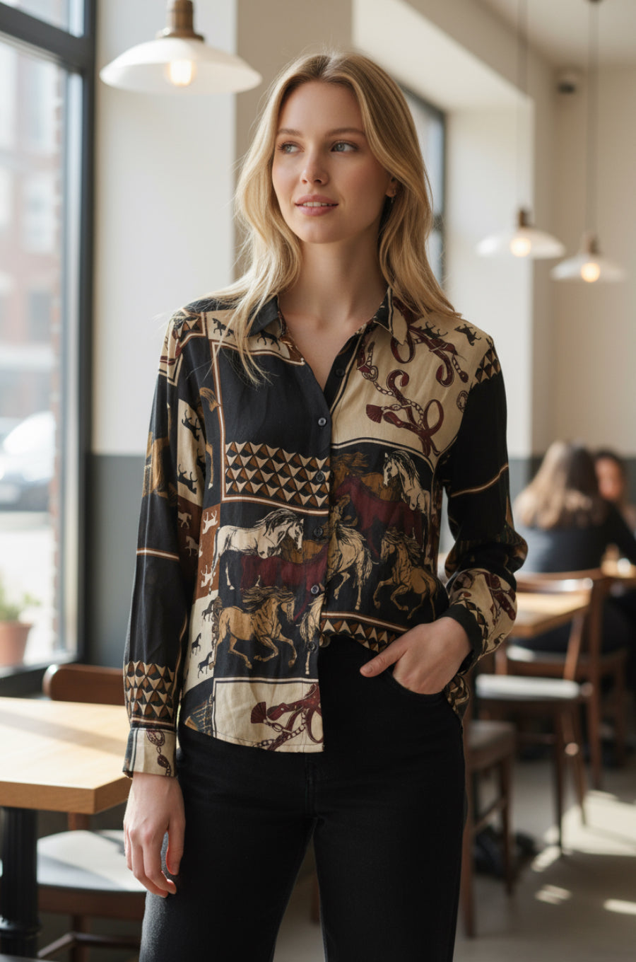 EQUESTRIAN PRINT SHIRT