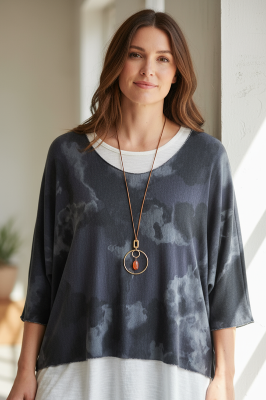 NA CLOUD PRINT 2PC TOP WTANK