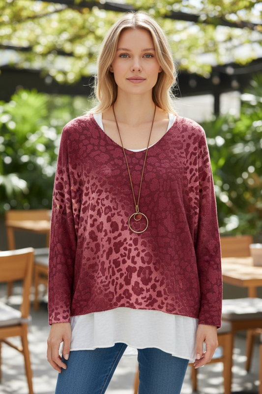 RD LEOPARD 2PC TOP WTANK