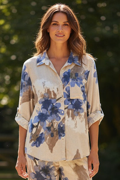 Floral Linen Blend Shirt