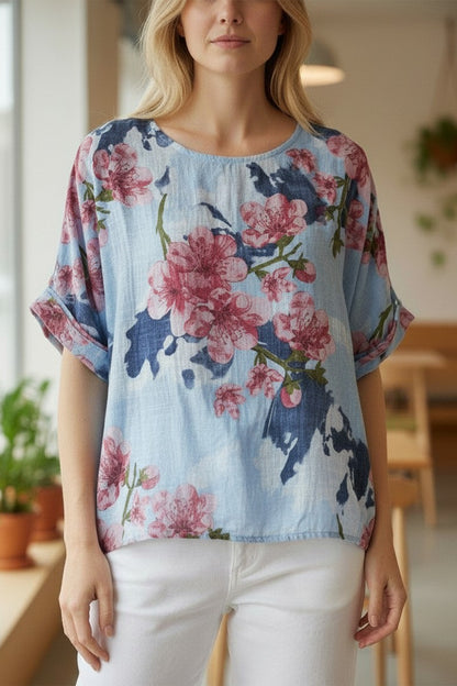 Floral Print Cotton Top