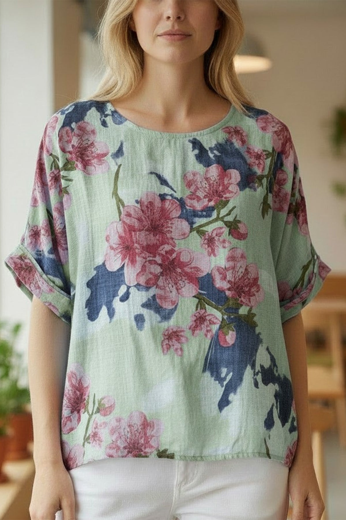 Floral Print Cotton Top