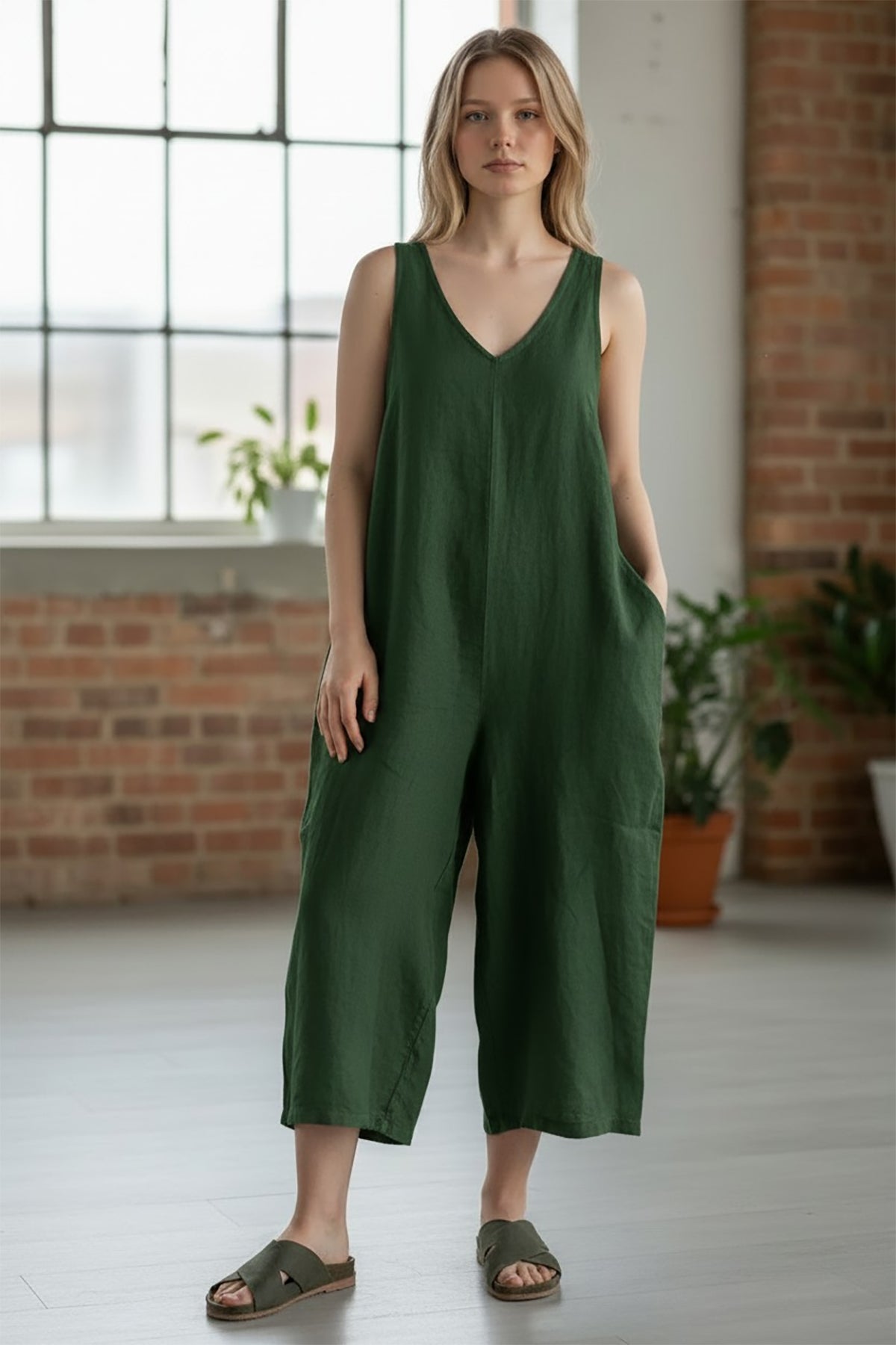 Tie Back Linen Jumper