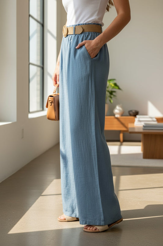 Linen Pant With Belt