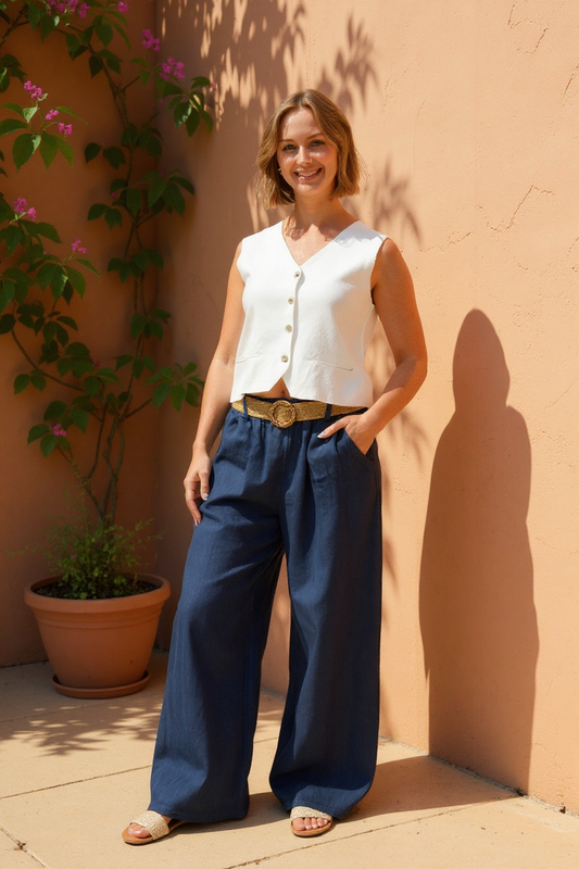 Linen Pant With Belt