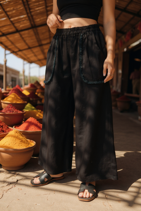 Fray Pocket Linen Pant