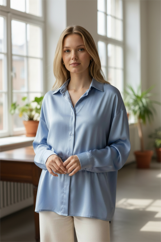 BL SATIN BUTTON DOWN SHIRT