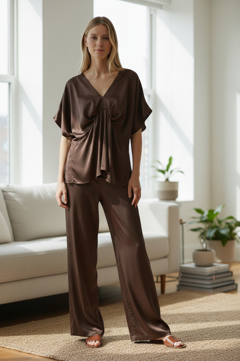 BR SATIN S/S TOP