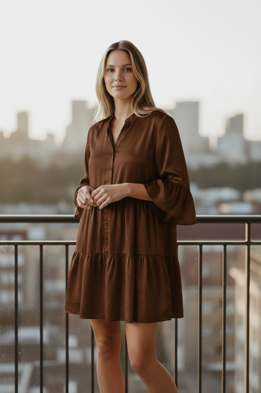 BR 3 TIER SATIN DRESS