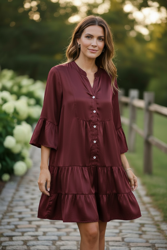 BU 3 TIER SATIN DRESS