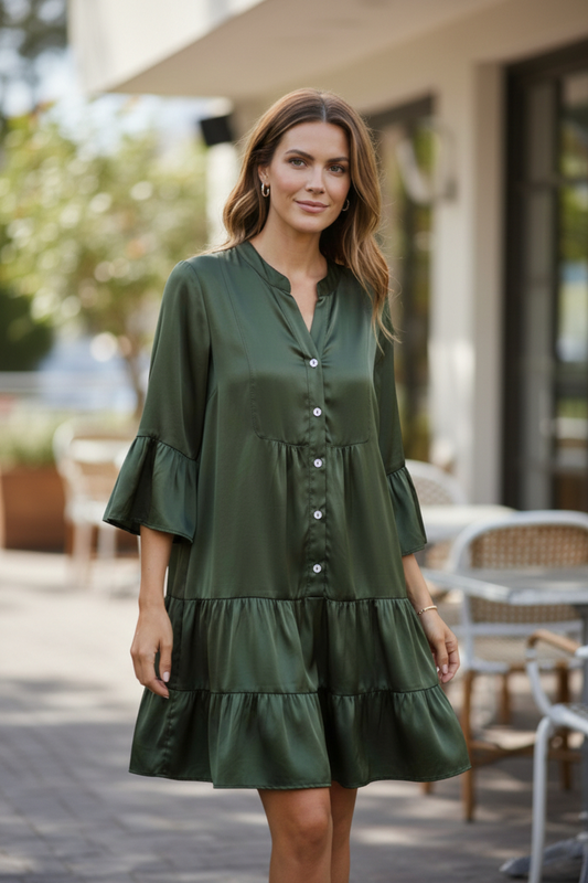 GR 3 TIER SATIN DRESS