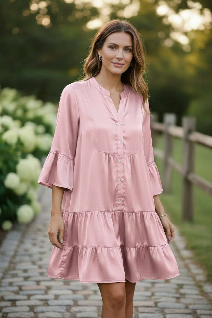 PK 3 TIER SATIN DRESS