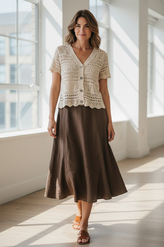 Linen Bias Cut Skirt