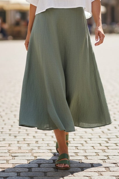 Linen Bias Cut Skirt